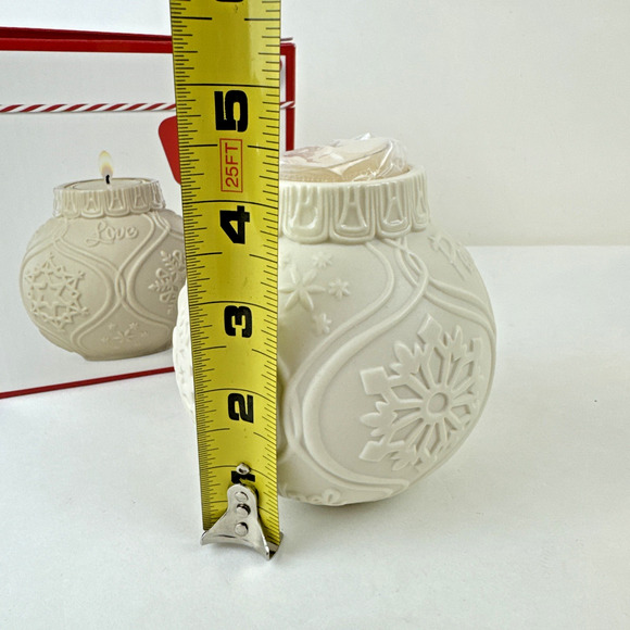Lenox Christmas Candle holder Ornament White Christmas Joy Peace Tealight Noel - Picture 11 of 16